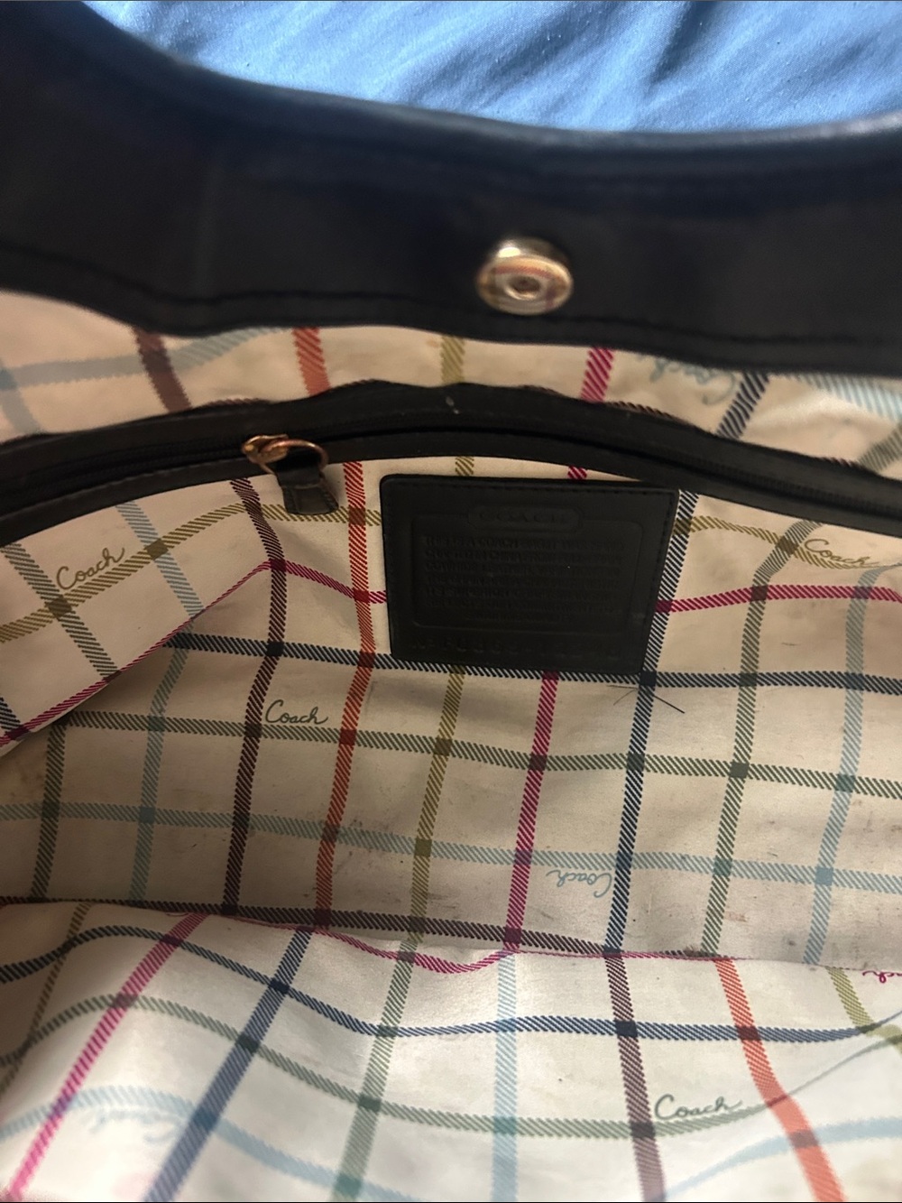 Coach Black Leather Shoulder Bag with Gold Accent - Picture 7 of 14